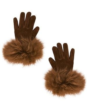 Susanna Chow Dawson Suede Gloves - Brown
