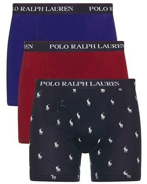 Polo Ralph Lauren Classic Fit Cotton Boxer Briefs 3 Pack - Blue