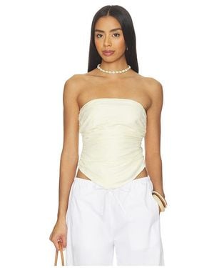 MAJORELLE Beale Linen Top - White