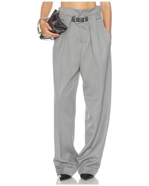 The Attico Long Belted Pant - Gray