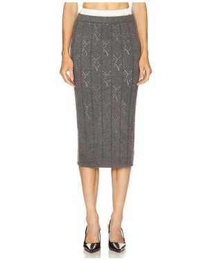 Line & Dot Falda Midi Alena En Color Gris Talla (También En S, M) - Negro