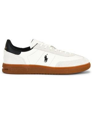 Polo Ralph Lauren Bedford Leather & Suede Low Top Trainer - White