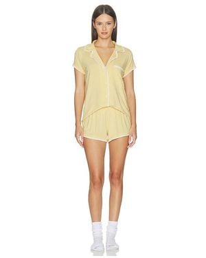 Eberjey Frida Shortie Pajama Set - Natural