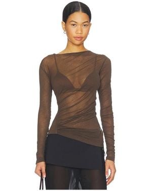 Helmut Lang Seamed Wind Top - Brown