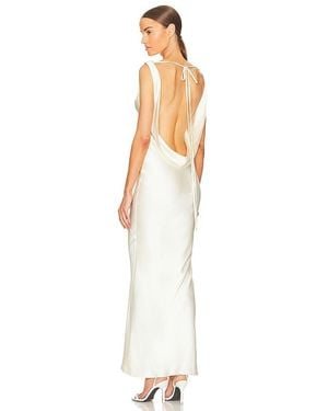Mirror Palais Plunging Back Cowl Dress - White