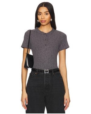 LNA Henley-Shirt Mit Rippstruktur Xander - Schwarz