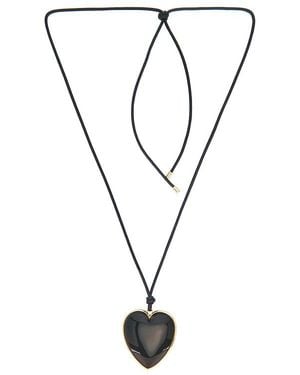 Jennifer Fisher Heart Pendant Long Necklace - Black