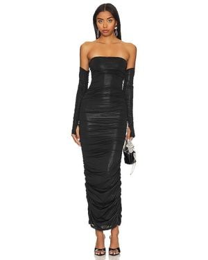 MORE TO COME Maddy Ruched Gown - Black