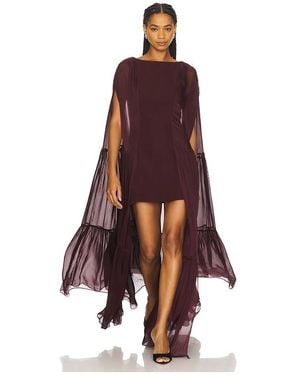 La Fuori Coralia Gathered Cape Dress