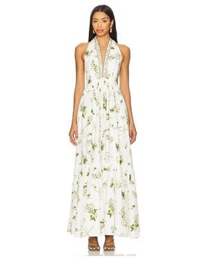 CAMILLA Ruffle Hem Halter Dress - White