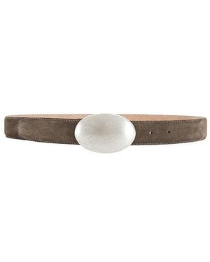 Lamarque Suede Leather Belt - Gray