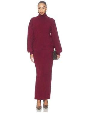 ALL THE WAYS Stevie Knit Maxi Skirt Set - Red