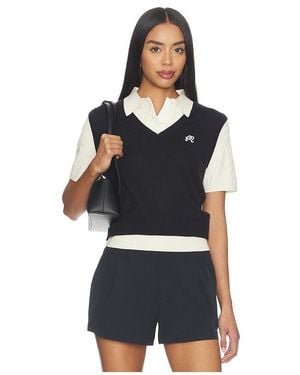 Malbon Polo Veronica En Color Negro, Blanco Talla (También En S, M)