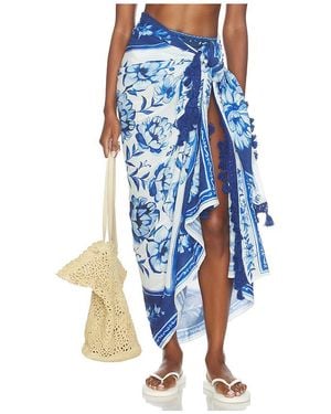 FARM Rio Porcelain Garden Sarong - Blue