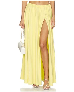 Susana Monaco Falda High Slit Wrap En Color Amarillo Talla (También En S, M, Xl)