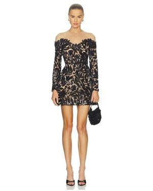Nadine Merabi Embellished Dress With Floral Applique - Black