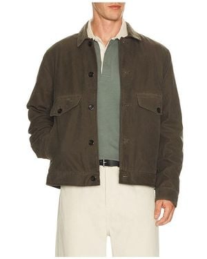 Marine Layer Waxed Trucker Jacket - Green