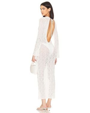 MORE TO COME Dylan Deep V Maxi Dress - White