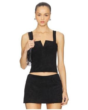 Amanda Uprichard X Revolve Nia Suede Top - Black
