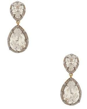 Shashi Pear Georgian Cut Earring - Metallic