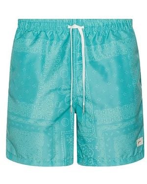 Bather Tonal Bandana Swim Trunks - Blue