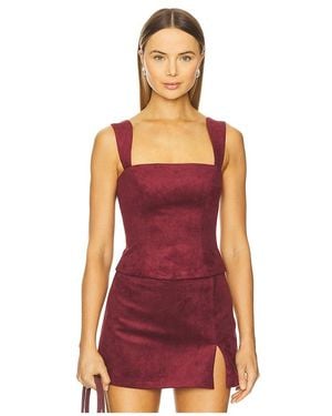 Amanda Uprichard Ceronne Suede Top - Red
