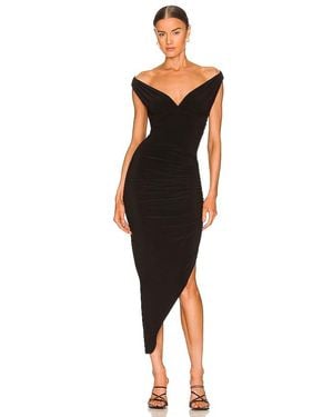 Norma Kamali Tara Side Drape Gown - Black