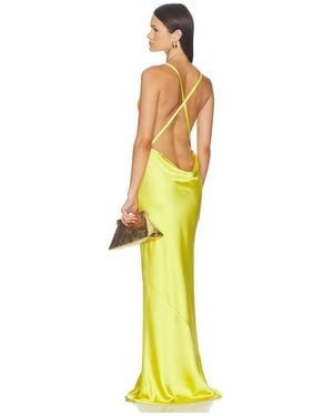 Norma Kamali Cross Back Bias Gown - Yellow