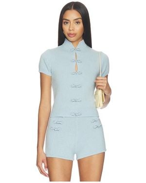 SAU LEE Mountain Cashmere Top - Blue