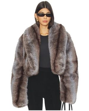 AFRM Stephanie Faux Fur Coat - Black