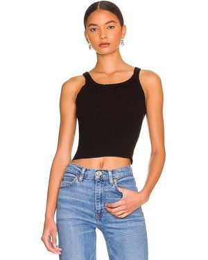 RE/DONE X Hanes Cropped Rib Tank - Black