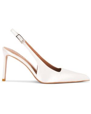retroféte Slingback-Pumps Aus Satin Evelyn - Weiß