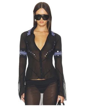 Off-White c/o Virgil Abloh Geo Mirror Rib Colour Block Shirt - Black