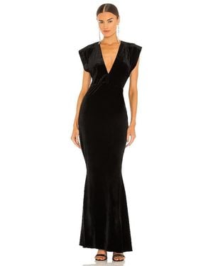 Norma Kamali V Neck Rectangle Gown - Black