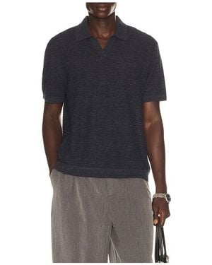 Theory Brenan Pacific Linen Polo - Blau