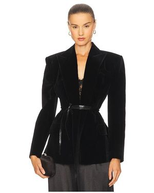 Ceren Ocak Belt Detailed Jacket - Black