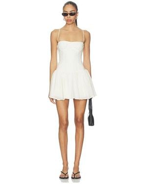 MAJORELLE Piera Linen Mini Dress - White