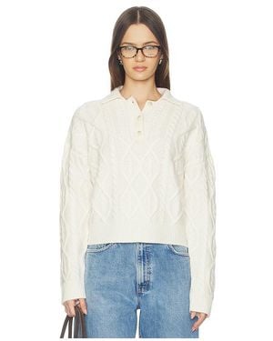 NAADAM Ultra Luxe Cashmino Cable Polo - White