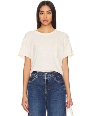 LNA Metallic Thread Cotton Pocket Tee - Blue