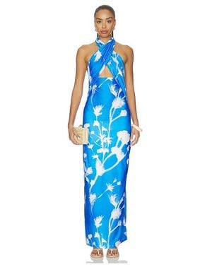 Especia Kim Neel Long Dress - Blue