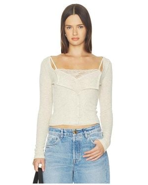 Lioness Babydoll Long Sleeve Top - White