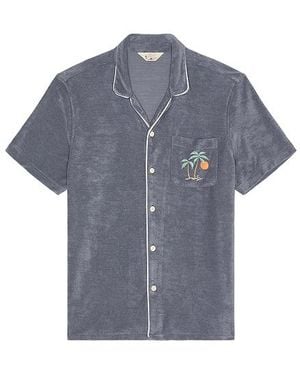 Faherty Cabana Towel Terry Shirt - Blue