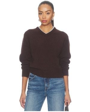 525 America Double Neck Trim V-Neck Sweater - Black