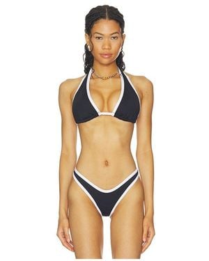 POST SWIM Lolo Contrast Halter Bikini Top - Multicolor