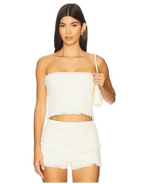 Stone Cold Fox X Revolve Smocked Faye Top - White