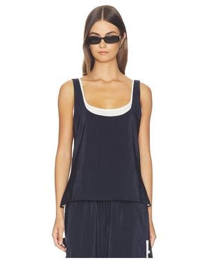 La Ligne Double Layer Scoop Tank - Blue