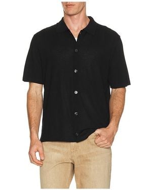 Theory Regal Merino Relaxed Button Down - Black