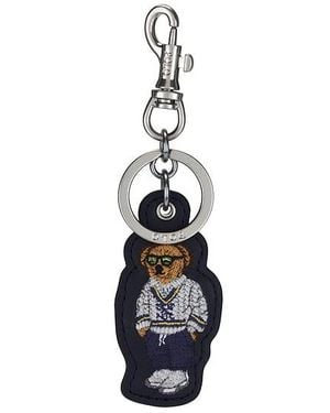 Polo Ralph Lauren Leather Bear Keyfob - Blue