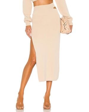 Michael Costello X Revolve Cut Out Knit Midi Skirt - Natural