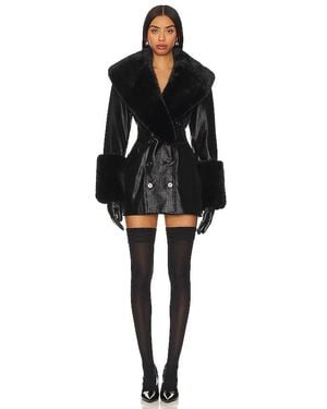 LOBA Julieta Faux Leather Coat - Black